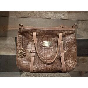 LARGE DUMOND LEATHER SATCHEL TOTE BAG Made In‎ Brazil